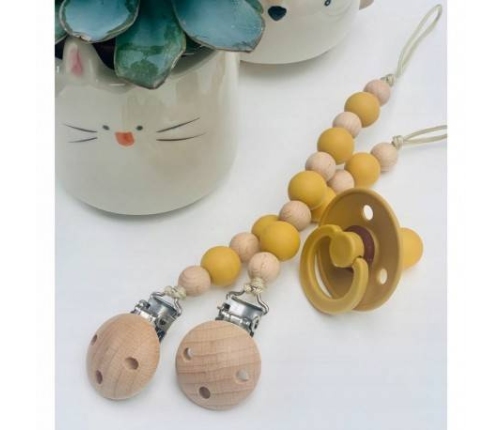 NIBBLING Zawieszka eko drewniana EARTH MUSTARD