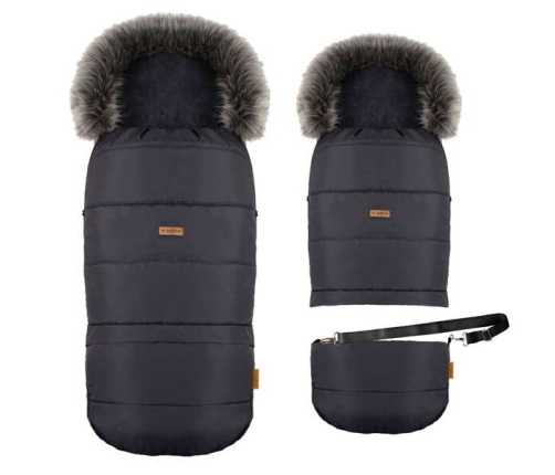 Zaffiro GrowUP 4.0 Plus Graphite Bērnu ratu guļammaiss ar somu