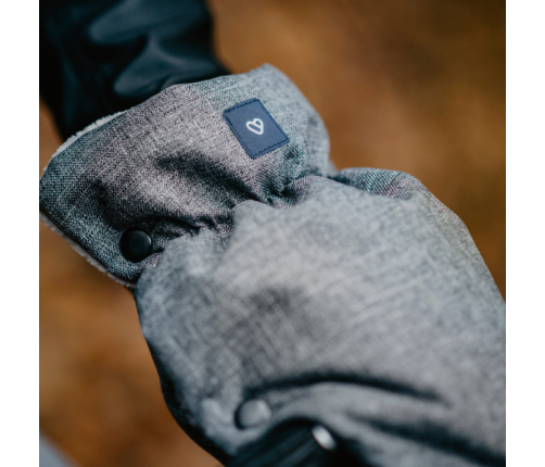 Zaffiro Mufka do Wózka Dwuczęściowa Beżowa Wełna Premium + Melanż Grafitowy