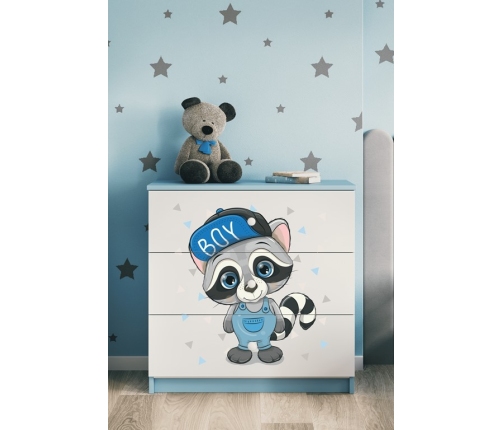 Chest of drawers babydreams blue raccoon