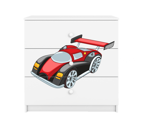 Komoda babydreams biała auto wyścigowe
