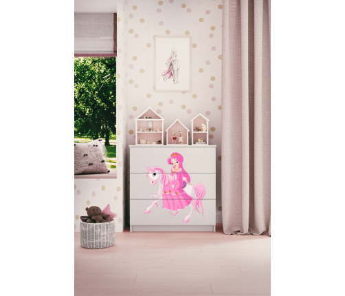 Komoda babydreams biała księżniczka na koniku