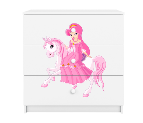 Komoda babydreams biała księżniczka na koniku