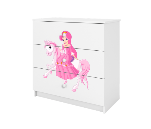 Komoda babydreams biała księżniczka na koniku