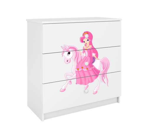 Komoda babydreams biała księżniczka na koniku