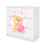 Komoda babydreams biała miś motylki