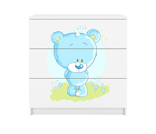 Komoda babydreams biała niebieski miś