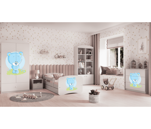 Komoda babydreams biała niebieski miś