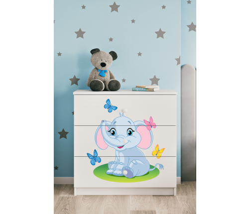 Komoda babydreams biała słonik