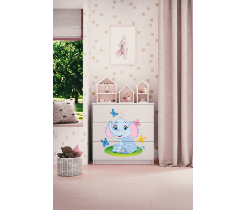 Komoda babydreams biała słonik