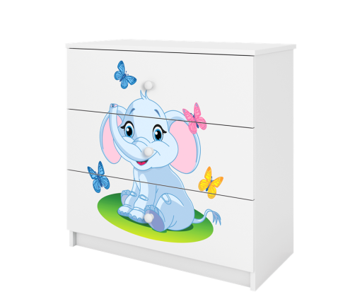 Komoda babydreams biała słonik