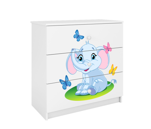Komoda babydreams biała słonik