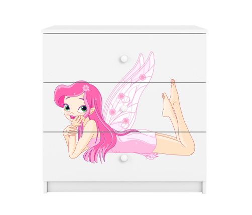 Komoda babydreams biała wróżka ze skrzydełkami