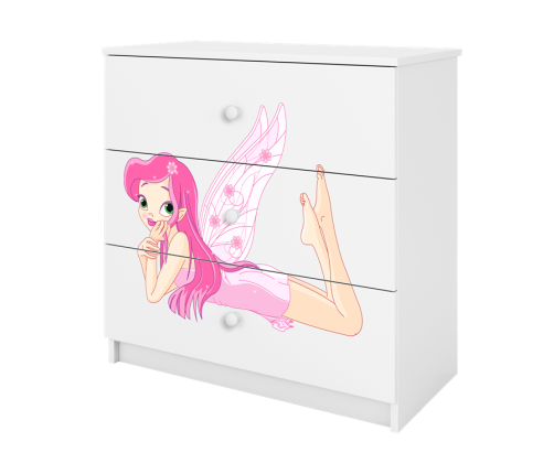 Komoda babydreams biała wróżka ze skrzydełkami