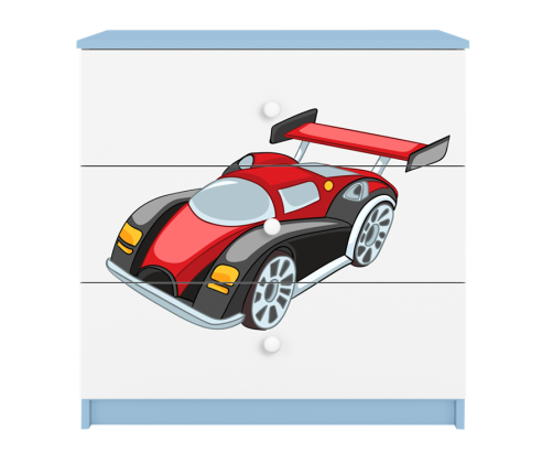 Komoda babydreams niebieska auto wyścigowe