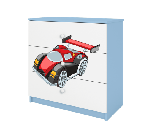 Komoda babydreams niebieska auto wyścigowe
