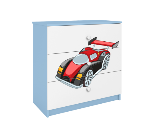 Komoda babydreams niebieska auto wyścigowe