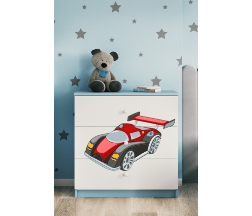 Komoda babydreams niebieska auto wyścigowe