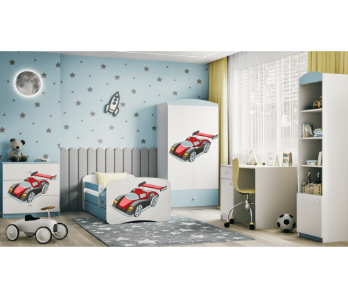 Komoda babydreams niebieska auto wyścigowe
