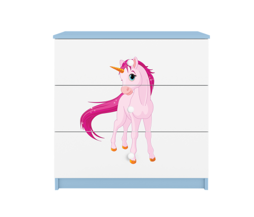 Komoda babydreams niebieska jednorożec