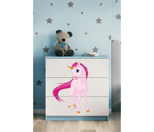 Komoda babydreams niebieska jednorożec