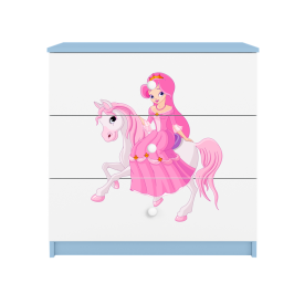 Komoda babydreams niebieska księżniczka na koniku