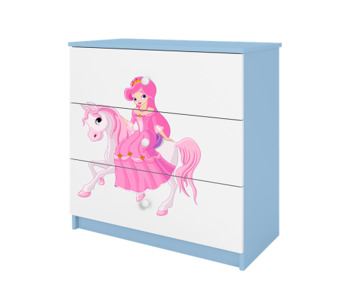 Komoda babydreams niebieska księżniczka na koniku