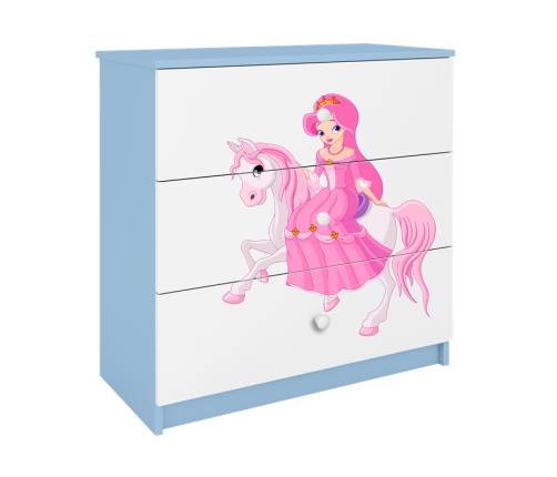 Komoda babydreams niebieska księżniczka na koniku