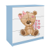 Komoda babydreams niebieska miś kwiatki