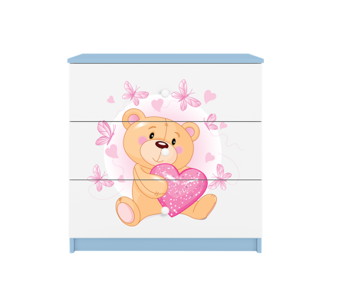 Komoda babydreams niebieska miś motylki