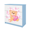 Komoda babydreams niebieska miś motylki