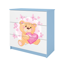 Komoda babydreams niebieska miś motylki