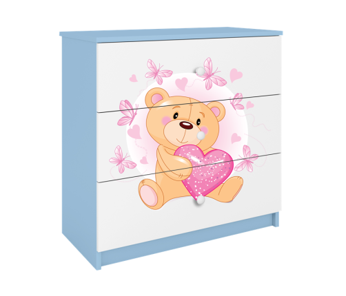 Komoda babydreams niebieska miś motylki