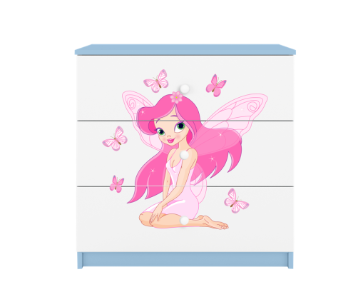 Komoda babydreams niebieska wróżka z motylkami