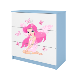 Komoda babydreams niebieska wróżka z motylkami