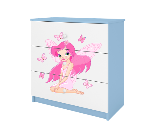 Komoda babydreams niebieska wróżka z motylkami