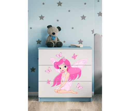 Komoda babydreams niebieska wróżka z motylkami