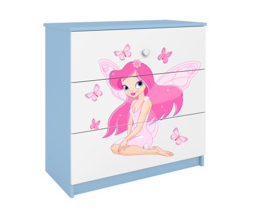 Komoda babydreams niebieska wróżka z motylkami