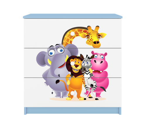 Komoda babydreams niebieska zoo