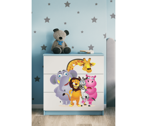 Komoda babydreams niebieska zoo