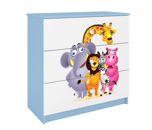 Komoda babydreams niebieska zoo