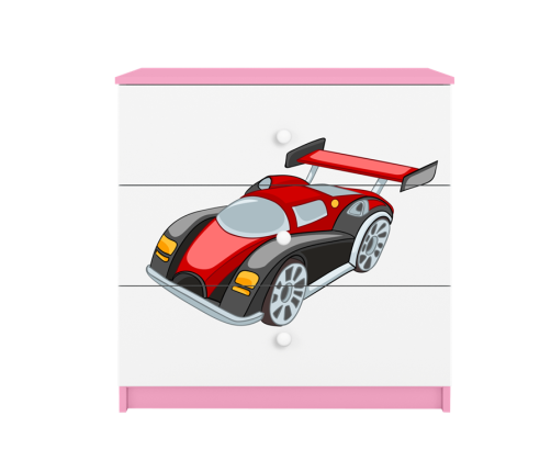 Komoda babydreams różowa auto wyścigowe