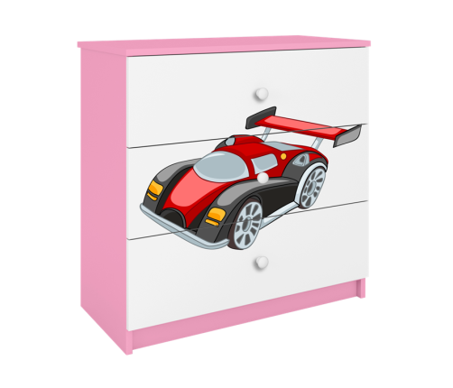 Komoda babydreams różowa auto wyścigowe