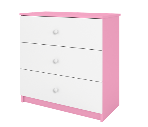 Komoda Babydreams różowa bez wzoru