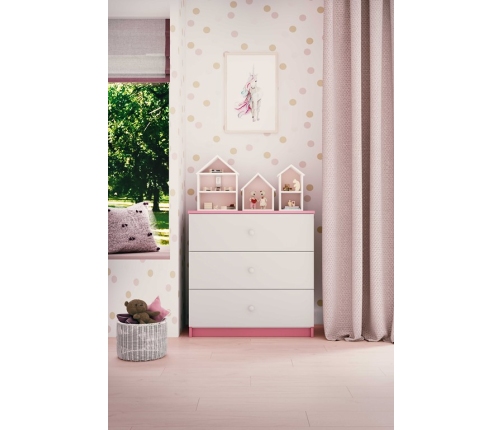 Komoda Babydreams różowa bez wzoru