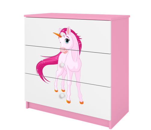 Komoda babydreams różowa jednorożec