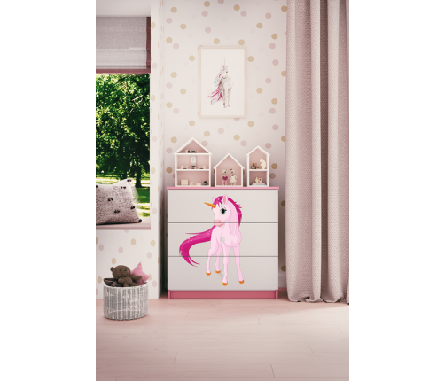 Komoda babydreams różowa jednorożec
