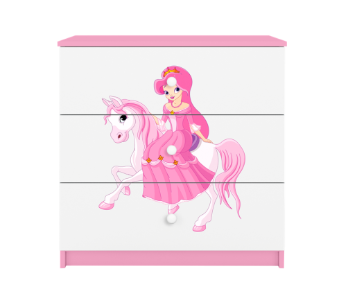 Komoda babydreams różowa księżniczka na koniku
