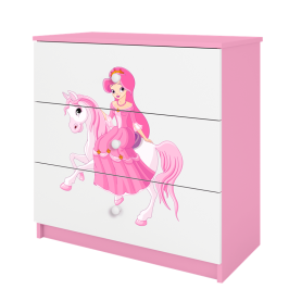 Komoda babydreams różowa księżniczka na koniku