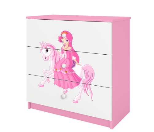 Komoda babydreams różowa księżniczka na koniku